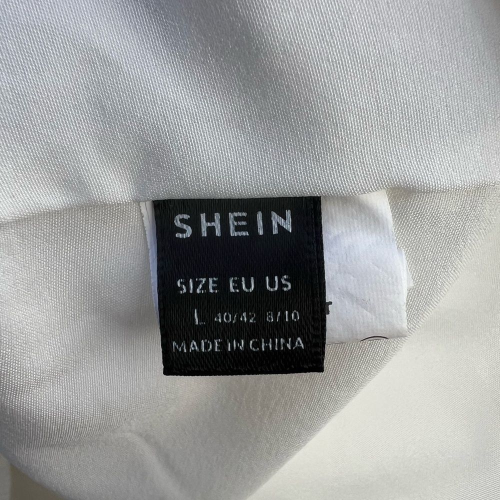 🦋Shein Floral Embroidered White Dress Size L (AA2) - Picture 9 of 10